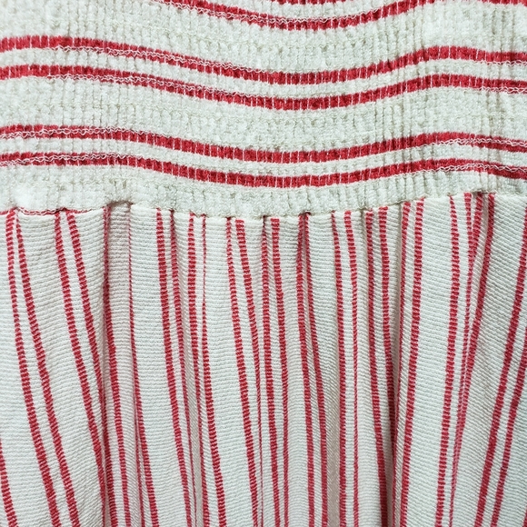 Caution To The Wind Maxi Shoulder Strap Red & Cream Striped Dress Soft Women M - Picture 4 of 6